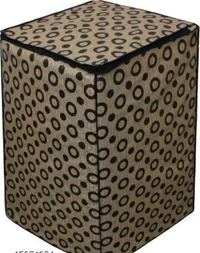 DREAM CURE Portable Washing Machine Brown Color Printed PVC Cover,Top Load Waher Dryer Cover Water Proof , Full Automatic /Wheel Washing Machine Cover For 6 Kg Cover - Grey/Black